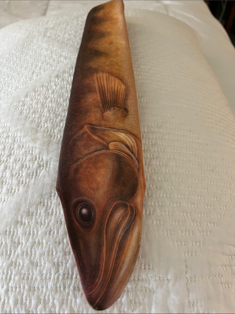 Ralph Marlin Vintage 1986 Hand-Painted Fish - Brown tie